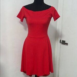 Elegant Red Off-Shoulder Dress